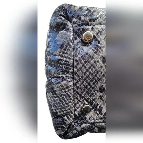 Kate Spade New York Snakeskin Print Shoulder Bag Chain Strap Neutral Python Look - Picture 10 of 16